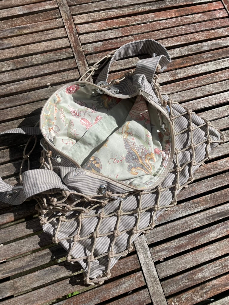 Beige and Floral Bag - Large