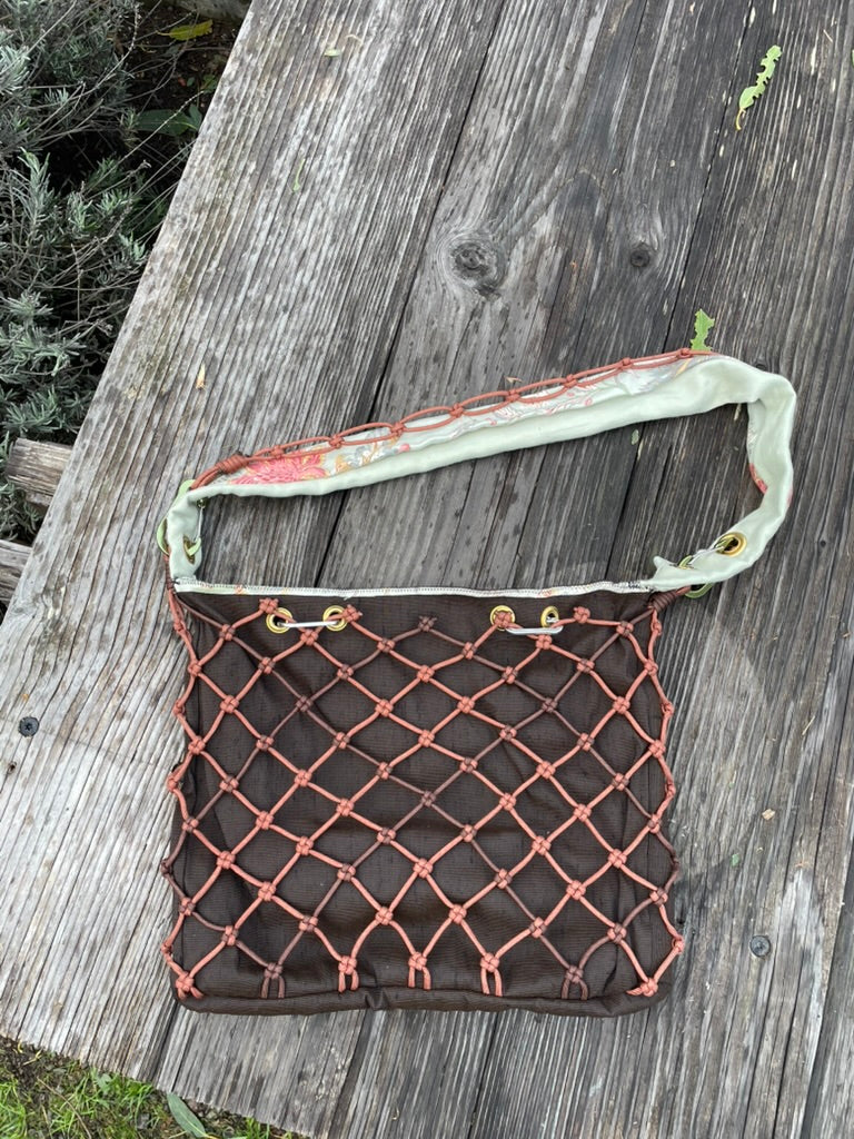 Large Brown and Floral Bag