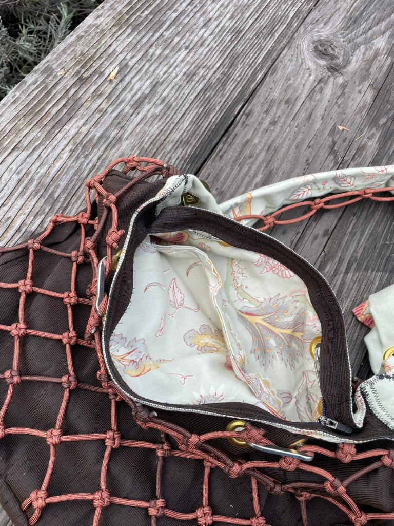 Large Brown and Floral Bag