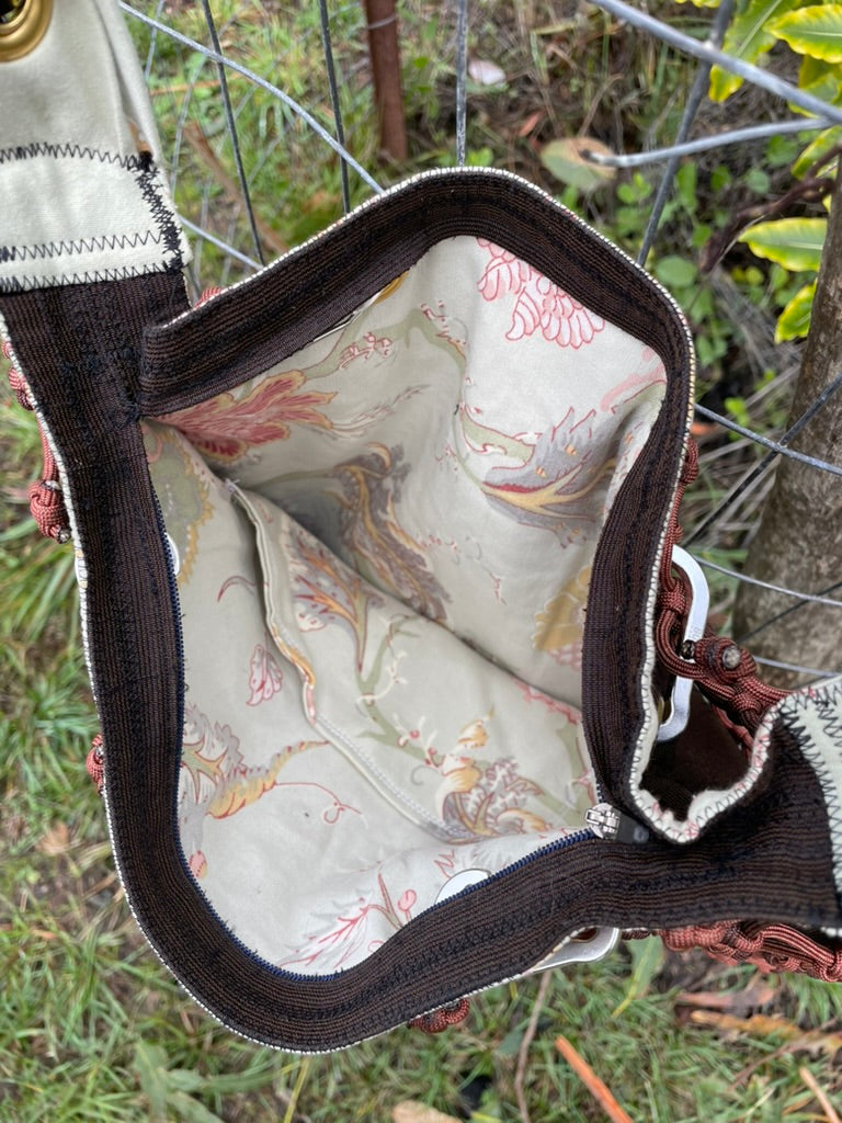 Large Brown and Floral Bag