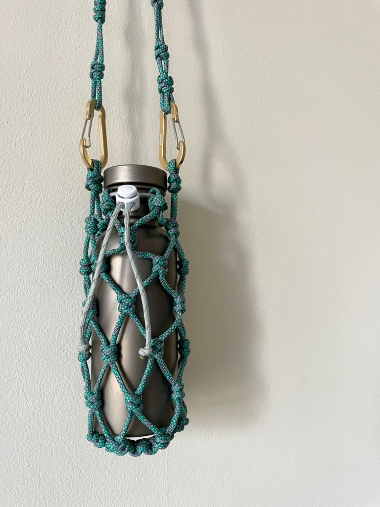 Bottle sling - Turquoise & Pink