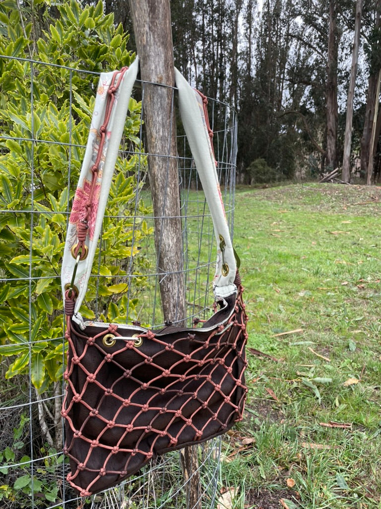 Large Brown and Floral Bag