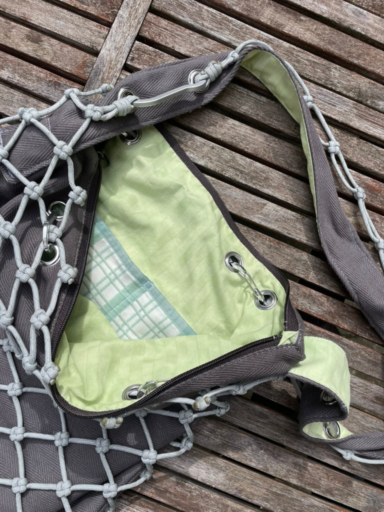 Grey and Green Bag - Large